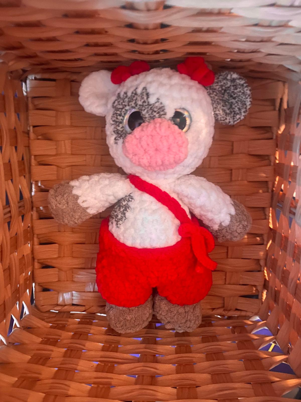 Little Cow in red outfit